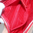 PRADA Sports Shoulder Bag Canvas Beige Red Auth MX065-21