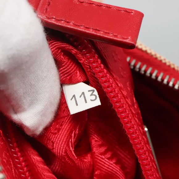 PRADA Sports Shoulder Bag Canvas Beige Red Auth MX065