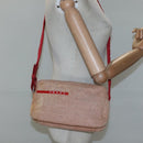 PRADA Sports Shoulder Bag Canvas Beige Red Auth MX065-22