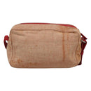 PRADA Sports Shoulder Bag Canvas Beige Red Auth MX065-2