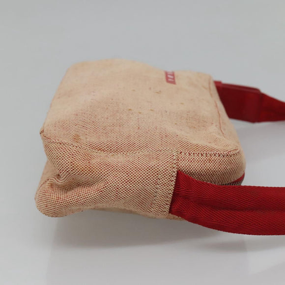 PRADA Sports Shoulder Bag Canvas Beige Red Auth MX065