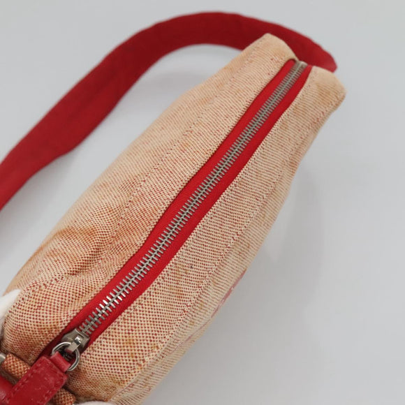 PRADA Sports Shoulder Bag Canvas Beige Red Auth MX065