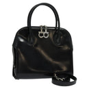 Salvatore Ferragamo Hand Bag Patent leather 2way Black Auth MX066-1