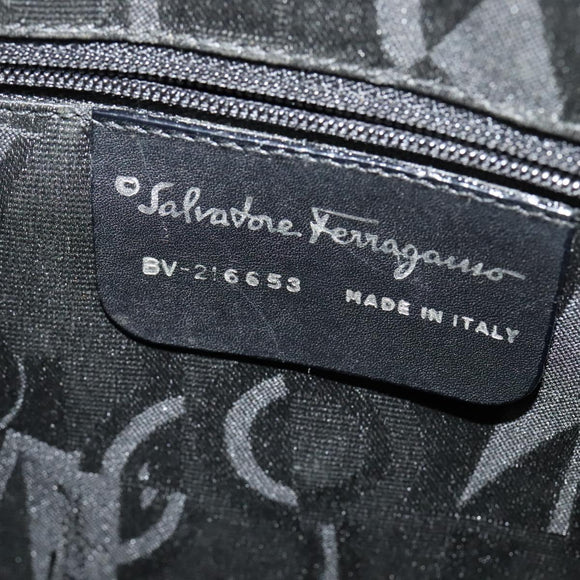 Salvatore Ferragamo Hand Bag Patent leather 2way Black Auth MX066