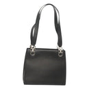 Salvatore Ferragamo Gancini Shoulder Bag Leather Black Silver Auth MX070-1