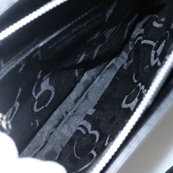 Salvatore Ferragamo Gancini Shoulder Bag Leather Black Silver Auth MX070