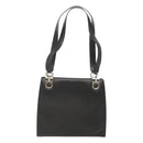 Salvatore Ferragamo Gancini Shoulder Bag Leather Black Silver Auth MX070-2