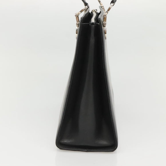 Salvatore Ferragamo Gancini Shoulder Bag Leather Black Silver Auth MX070