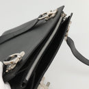 Salvatore Ferragamo Gancini Shoulder Bag Leather Black Silver Auth MX070-6