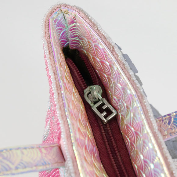 FENDI Tote Bag Beads Multicolor Silver Auth MX075SM