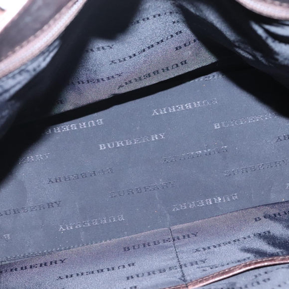 BURBERRY Nova Check Hand Bag Canvas Beige Auth MX078