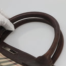 BURBERRY Nova Check Hand Bag Canvas Beige Auth MX078-8