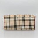 BURBERRY Nova Check Hand Bag Canvas Beige Auth MX078-5