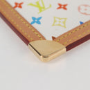 LOUIS VUITTON Monogram Multicolor Pochette Cles Geldbörse Weiß M92655 Auth MX081SM-15