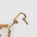 LOUIS VUITTON Monogram Multicolor Pochette Cles Geldbörse Weiß M92655 Auth MX081SM-8