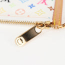 LOUIS VUITTON Monogram Multicolor Pochette Cles Geldbörse Weiß M92655 Auth MX081SM-9