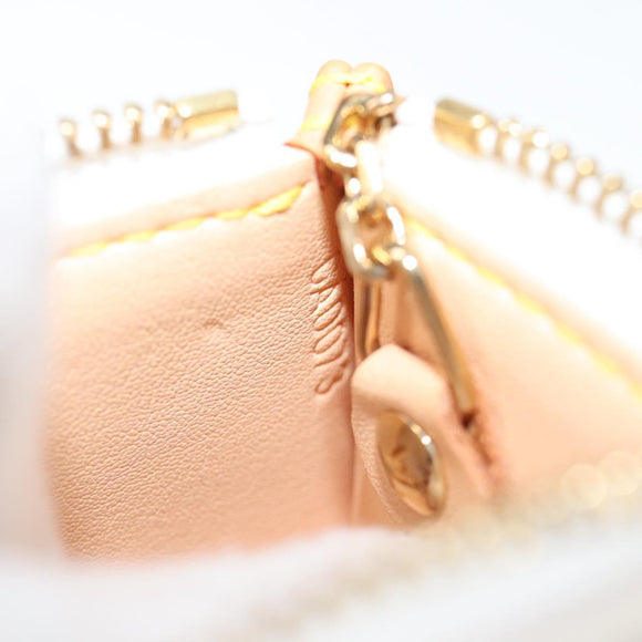 LOUIS VUITTON Monogram Multicolor Pochette Cles Geldbörse Weiß M92655 Auth MX081SM