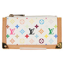 LOUIS VUITTON Monogram Multicolor Pochette Cles Geldbörse Weiß M92655 Auth MX081SM-13