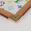 LOUIS VUITTON Monogram Multicolor Pochette Cles Geldbörse Weiß M92655 Auth MX081SM-14