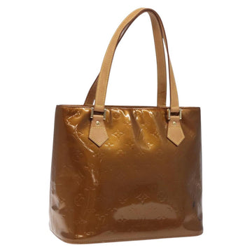 LOUIS VUITTON Monogram Vernis Houston Hand Bag Bronze M91122 LV Auth MX087