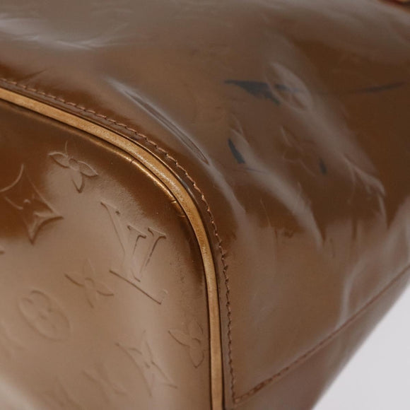 LOUIS VUITTON Monogram Vernis Houston Hand Bag Bronze M91122 LV Auth MX087