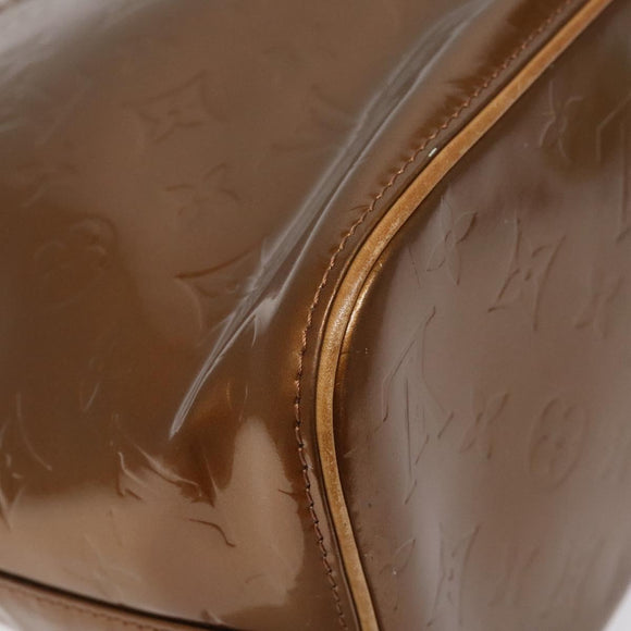 LOUIS VUITTON Monogram Vernis Houston Hand Bag Bronze M91122 LV Auth MX087