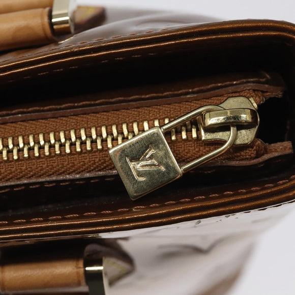LOUIS VUITTON Monogram Vernis Houston Hand Bag Bronze M91122 LV Auth MX087