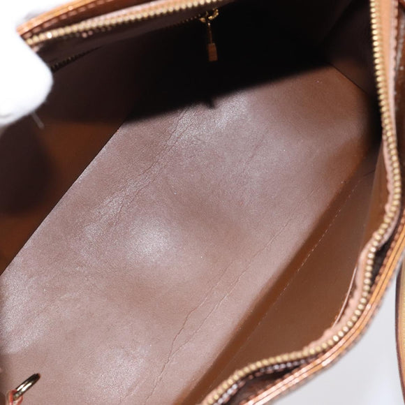 LOUIS VUITTON Monogram Vernis Houston Handtas Brons M91122 LV Auth MX087