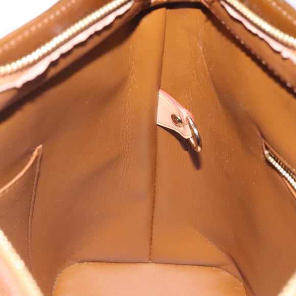 LOUIS VUITTON Monogram Vernis Houston Hand Bag Bronze M91122 LV Auth MX087