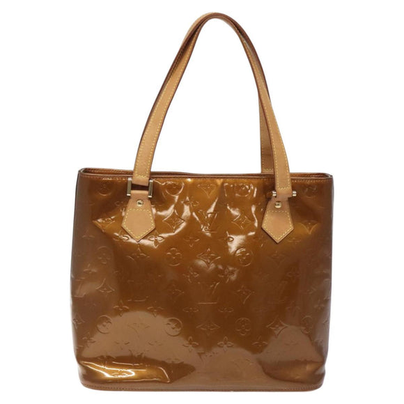 LOUIS VUITTON Monogram Vernis Houston Hand Bag Bronze M91122 LV Auth MX087