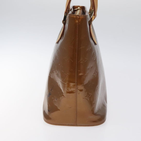 LOUIS VUITTON Monogram Vernis Houston Hand Bag Bronze M91122 LV Auth MX087