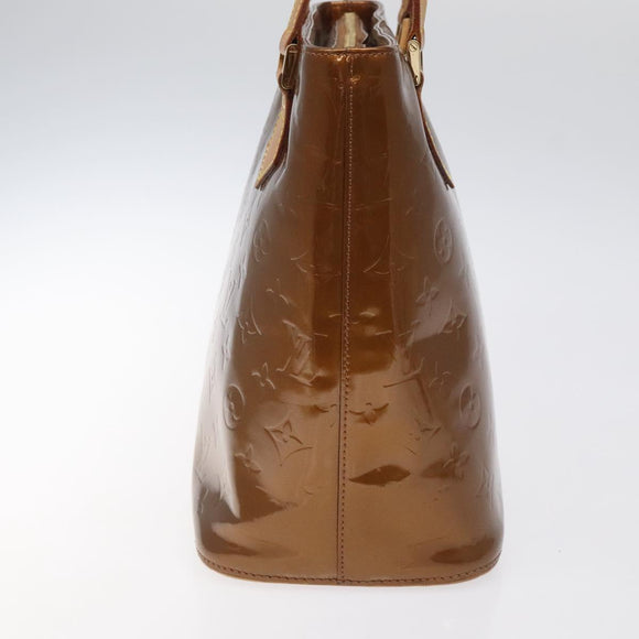 LOUIS VUITTON Monogram Vernis Houston Hand Bag Bronze M91122 LV Auth MX087