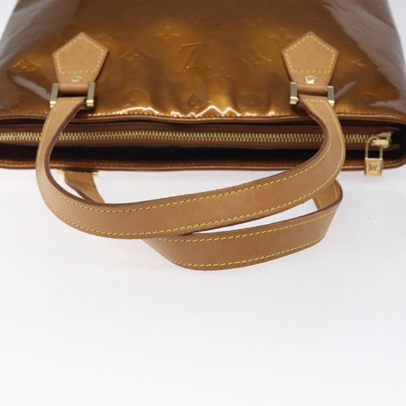 LOUIS VUITTON Monogram Vernis Houston Handtas Brons M91122 LV Auth MX087