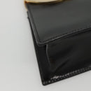 CELINE Shoulder Bag Leather Black Gold Auth MX093-16