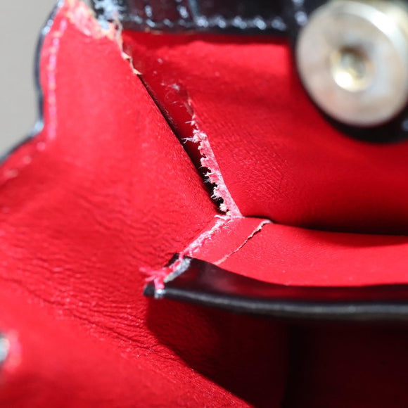 CELINE Shoulder Bag Leather Black Gold Auth MX093