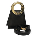 CELINE Shoulder Bag Leather Black Gold Auth MX093-1