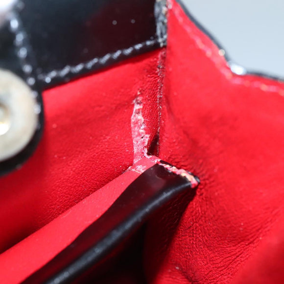 CELINE Shoulder Bag Leather Black Gold Auth MX093