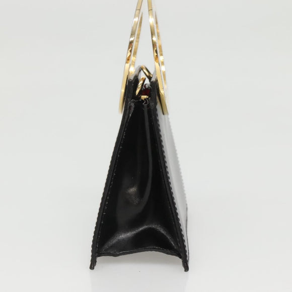 CELINE Shoulder Bag Leather Black Gold Auth MX093