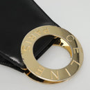 CELINE Shoulder Bag Leather Black Gold Auth MX093-6
