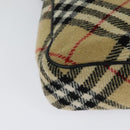 BURBERRY Nova Check Blue Label Shoulder Bag Wool Beige Auth MX096-16