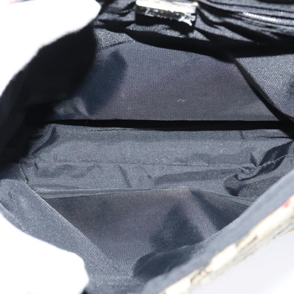 BURBERRY Nova Check Blue Label Shoulder Bag Wool Beige Auth MX096