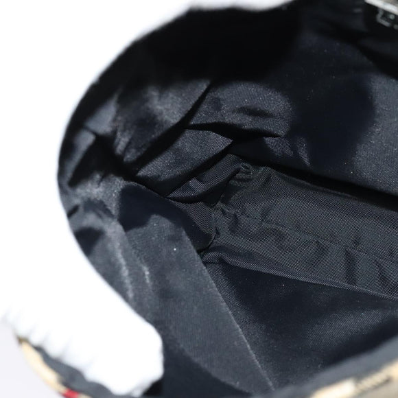 BURBERRY Nova Check Blue Label Shoulder Bag Wool Beige Auth MX096