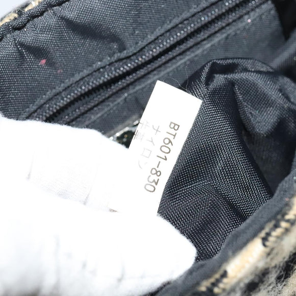 BURBERRY Nova Check Blue Label Shoulder Bag Wool Beige Auth MX096