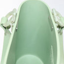 Salvatore Ferragamo Gancini Hand Bag Rubber Green Auth MX099-19