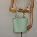 Salvatore Ferragamo Gancini Hand Bag Rubber Green Auth MX099-20