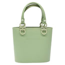 Salvatore Ferragamo Gancini Hand Bag Rubber Green Auth MX099-13