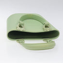 Salvatore Ferragamo Gancini Hand Bag Rubber Green Auth MX099-6