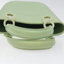 Salvatore Ferragamo Gancini Hand Bag Rubber Green Auth MX099-7