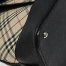 BURBERRY Nova Check Hand Bag Canvas Beige Auth MX100-14