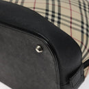 BURBERRY Nova Check Hand Bag Canvas Beige Auth MX100-15